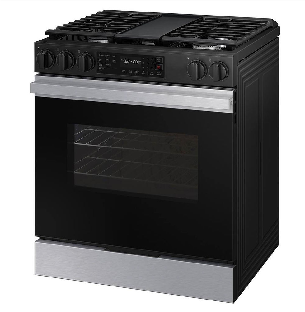 Thumbnail: Bespoke 30 in. 5-Burner Smart Slide-In Gas Range in Stainless Steel with Air Fry