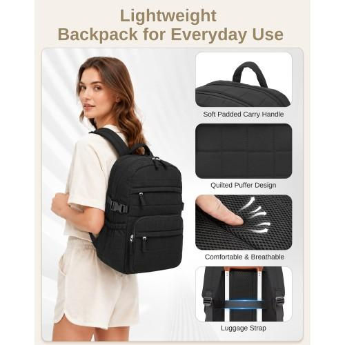 Thumbnail: BPM2609 - Miss Lulu Quilted Lightweight Backpack, Fits 15.6 Inch Notebook, Cabin
