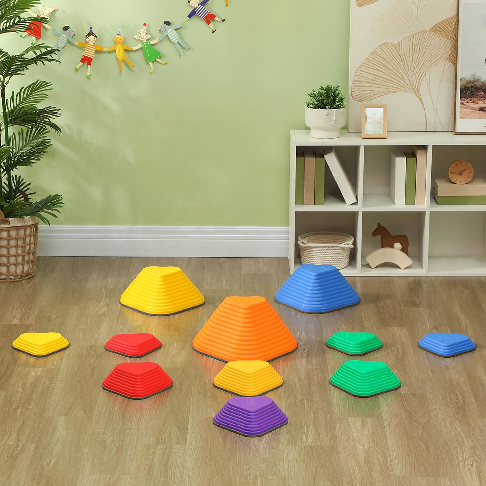 Thumbnail: AIYAPLAY 11-Piece Heart-Shaped Kids Balance Stepping Stones and Motor Skills