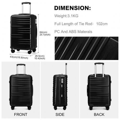 Thumbnail: K2391L - British Traveller 24 Inch Durable Polycarbonate and ABS Hard Shell