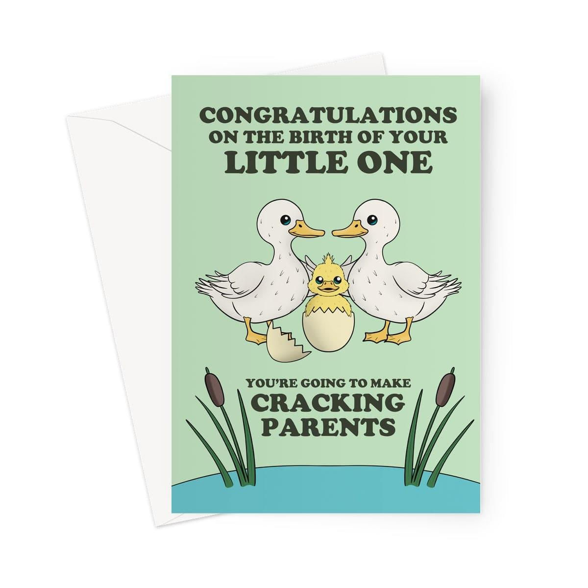 Cute New Baby Card – Cracking Parents Duck Pun – Congratulations on Your Little