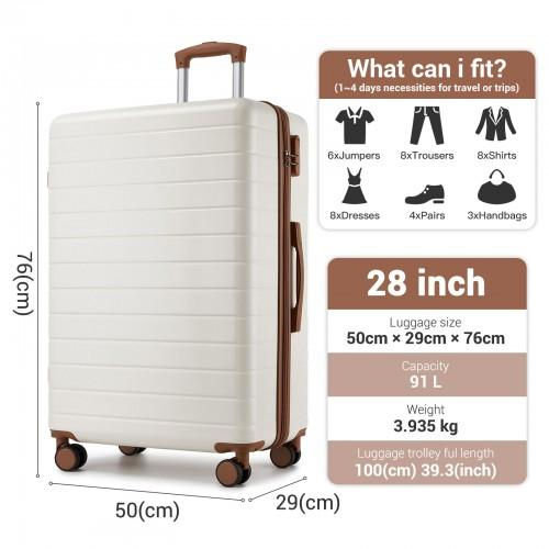 Thumbnail: KSN2691 - 28 Inch Large Checked Luggage, Premium ABS Hard Shell Suitcase with