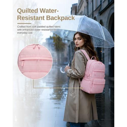Thumbnail: BPM2609 - Miss Lulu Quilted Lightweight Backpack, Fits 15.6 Inch Notebook, Cabin
