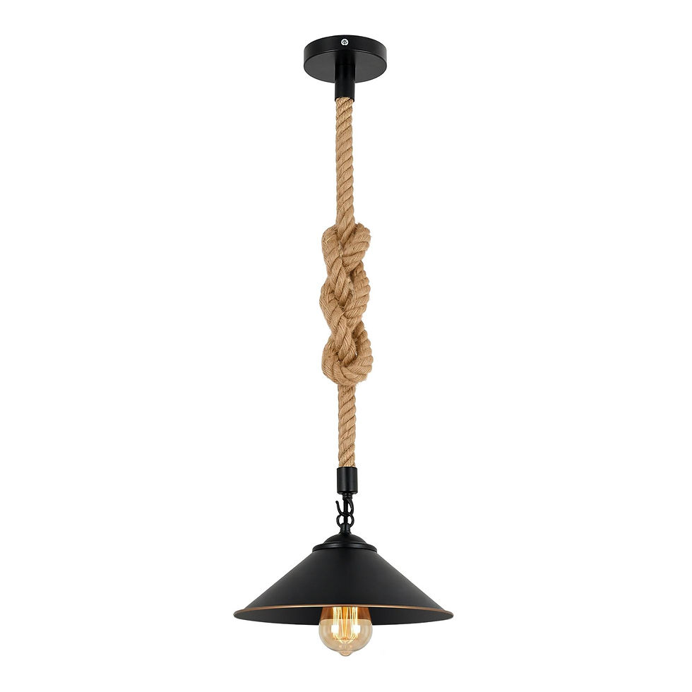 Thumbnail: Cone Pendant Rope Flex Metal Industrial Hanging Light ~6782