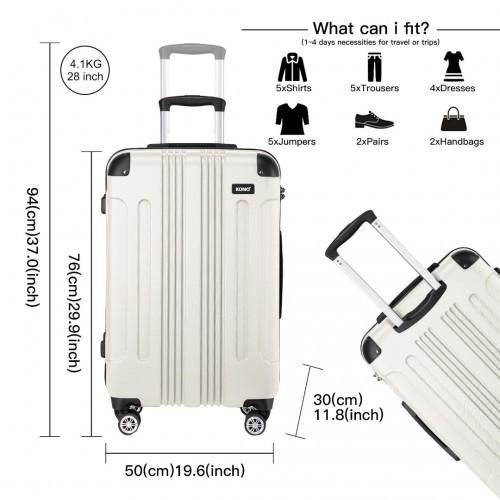 Thumbnail: K1777-1L - Kono 28 Inch ABS Lightweight Compact Hard Shell Travel Luggage For