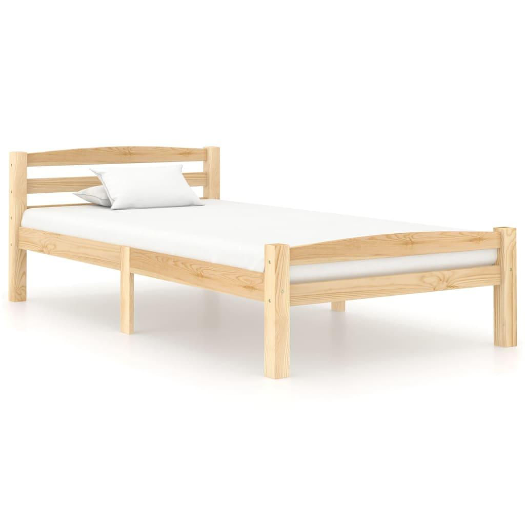 vidaXL Bed Frame Solid Pinewood 100x200 cm