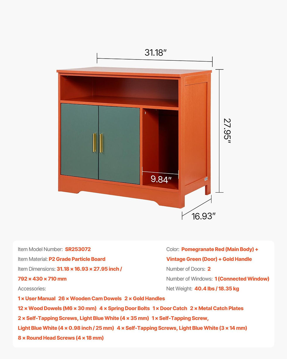 Thumbnail: VEVOR Cat Litter Box Enclosure, 31 in Hidden Litter Box Cabinet with Shelf