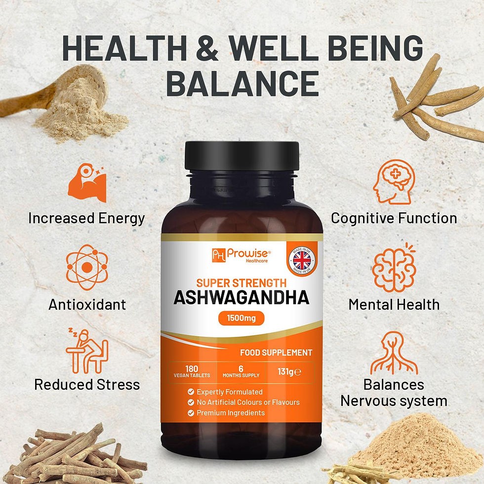Thumbnail: Ashwagandha 1500mg 180 Vegan Tablets | 6 Months? Supply | Pure High Strength