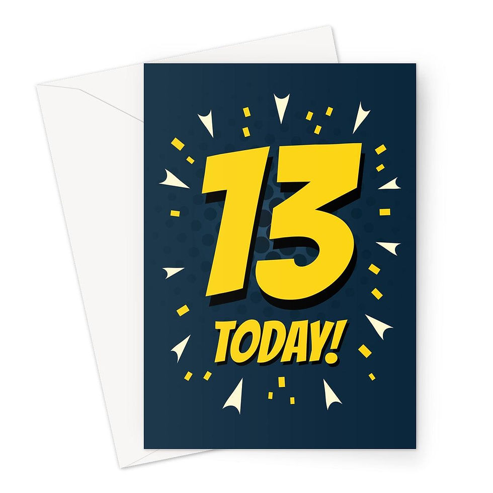 Thumbnail: 13th Birthday Card – Bold Comic Style Design – Fun Milestone Birthday Card for