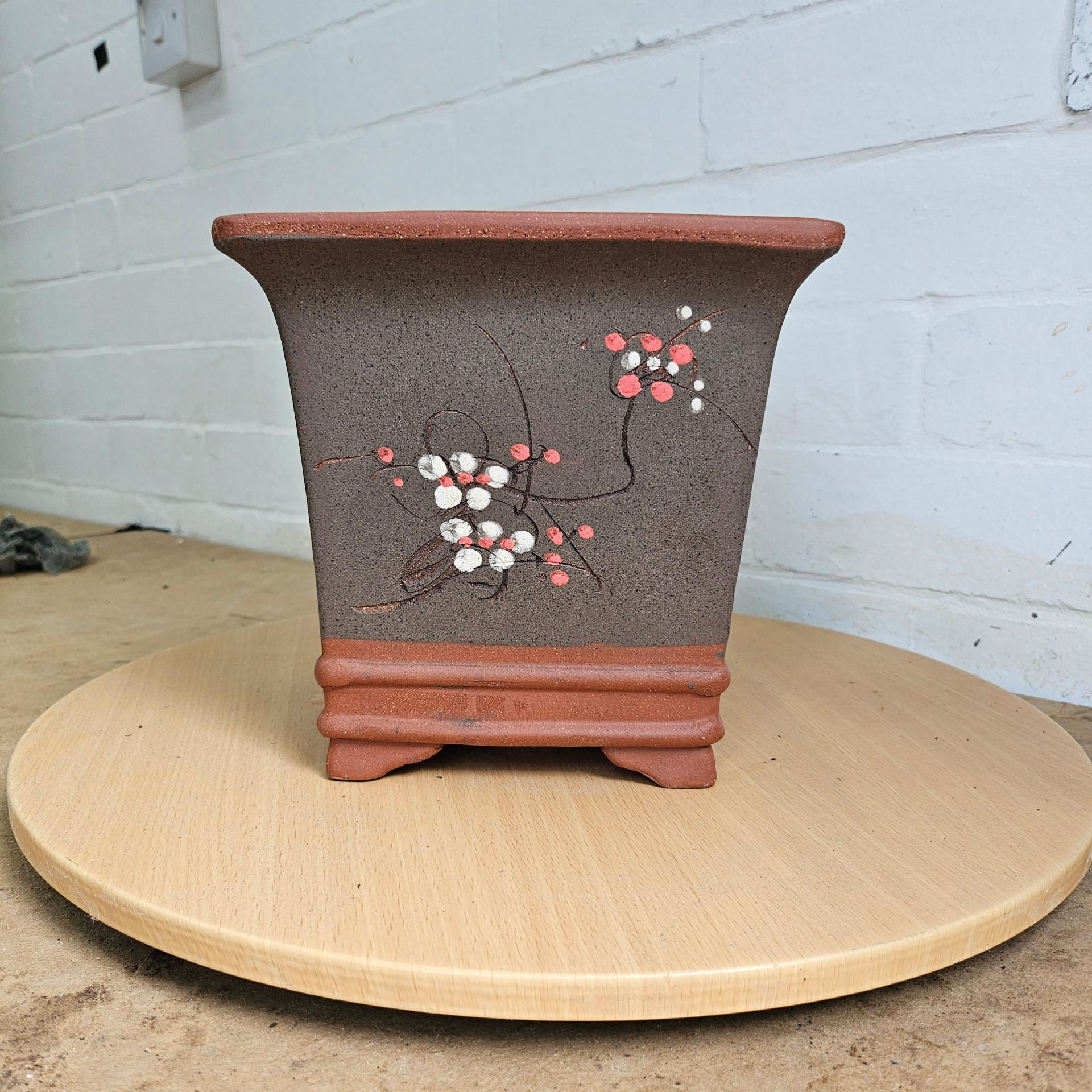 20cm Premium Unglazed Bonsai Pot | Cascade | 20cm x 20cm | Brown