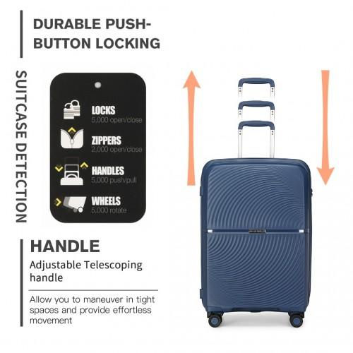 Thumbnail: K2393L - British Traveller 28 Inch Spinner Hard Shell PP Suitcase With TSA Lock