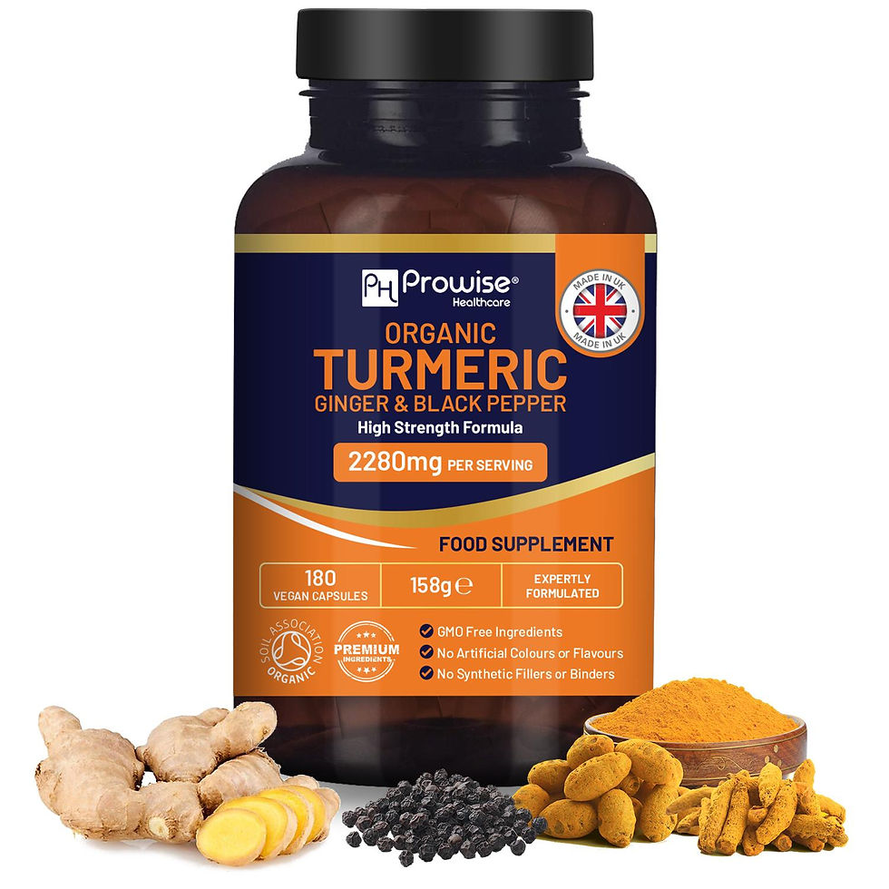 Thumbnail: Organic Turmeric with Ginger and Black Pepper 2280mg (High Strength) | 180 Vegan