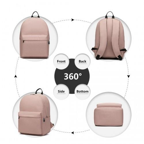 Thumbnail: E1930 - Kono Durable Polyester Everyday Backpack With Sleek Design - Pink