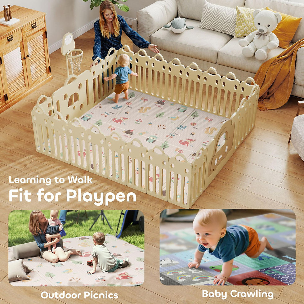 Thumbnail: AIYAPLAY Foldable Baby Play Mat Double-Sided, Reversible Foam Soft Crawling Mat