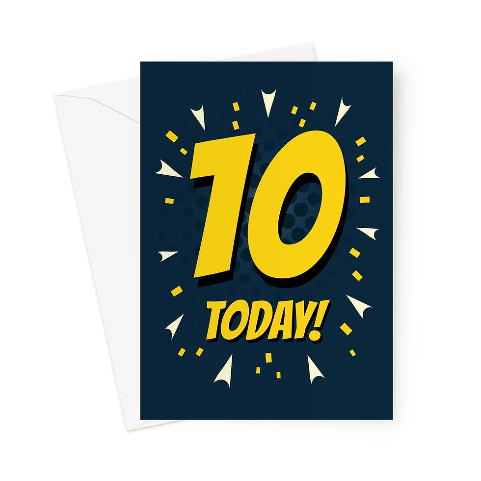 Thumbnail: 10th Birthday Card – Bold Comic Style Design – Fun Milestone Birthday Card for