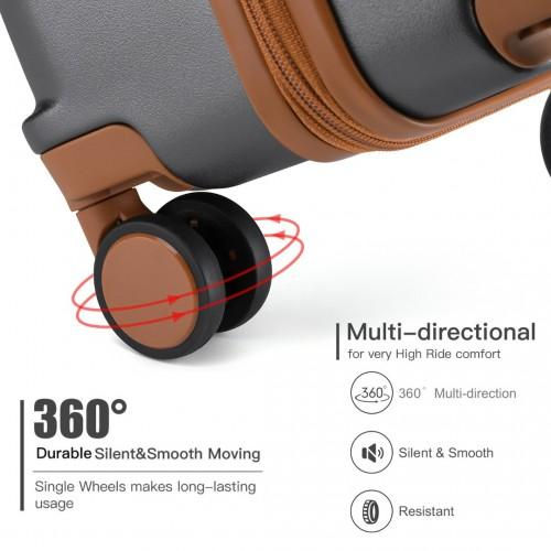 Thumbnail: K2391L - British Traveller 24 Inch Durable Polycarbonate and ABS Hard Shell