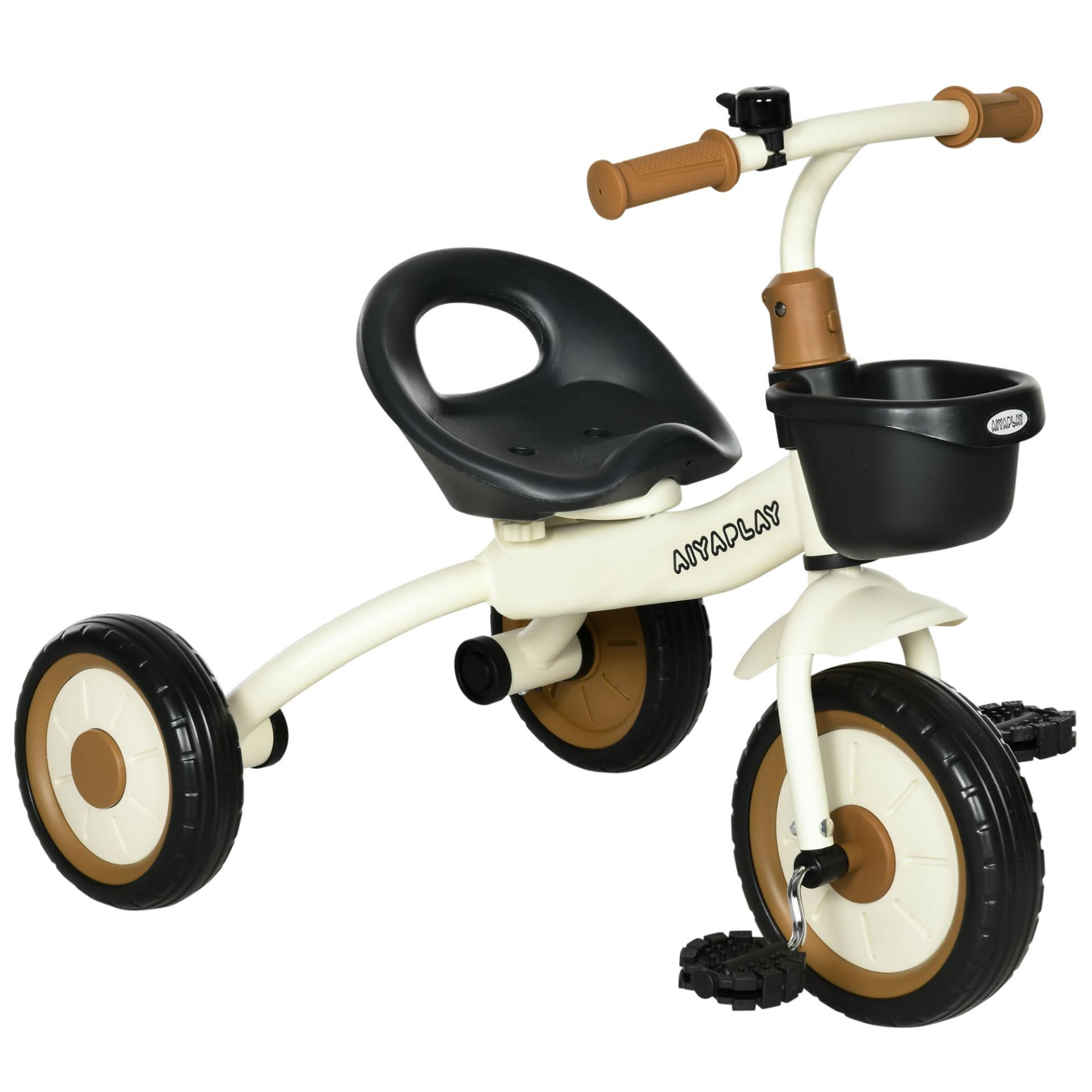 AIYAPLAY Kids Trike, Tricycle, with Adjustable Seat, Basket, Bell, for Ages 2-5