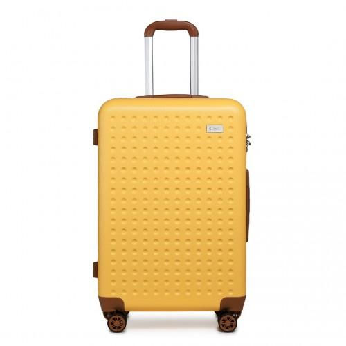 Thumbnail: K2394L - Kono 24 Inch Flexible Hard Shell ABS Suitcase With TSA Lock - Yellow