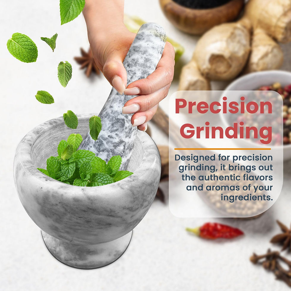 Thumbnail: Kitchen Essential Marble Mortar and Pestle Grinding~5472