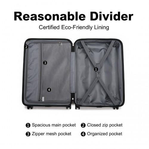 Thumbnail: K2395L - British Traveller 20 Inch Ultralight ABS And Polycarbonate Bumpy