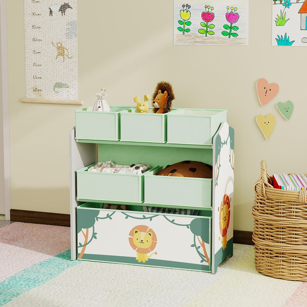 Thumbnail: AIYAPLAY Kids Toy Storage Units, 3-Tier Toy Organiser Shelf with 6 Removable