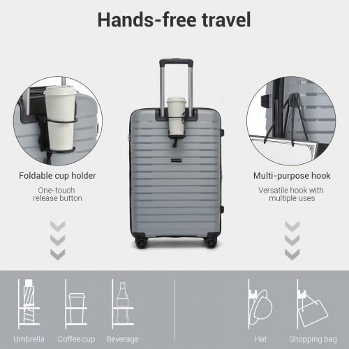 Thumbnail: KSK2595 - Kono 20-Inch Hard Shell Scratch-Resistant PP Luggage with Cup Holder