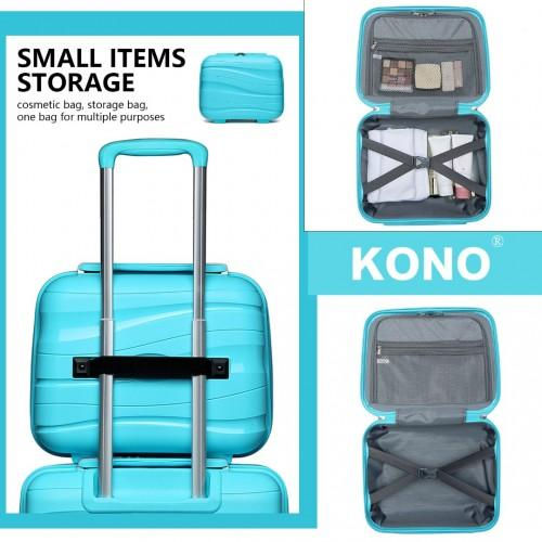 Thumbnail: K2094L - Kono 14 Inch Lightweight Polypropylene Hard Shell Vanity Case - Blue