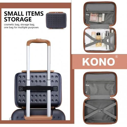 Thumbnail: Kono 13 Inch Polka Dot Hard Shell Vanity Case - Stylish ABS+PC Travel Cosmetic