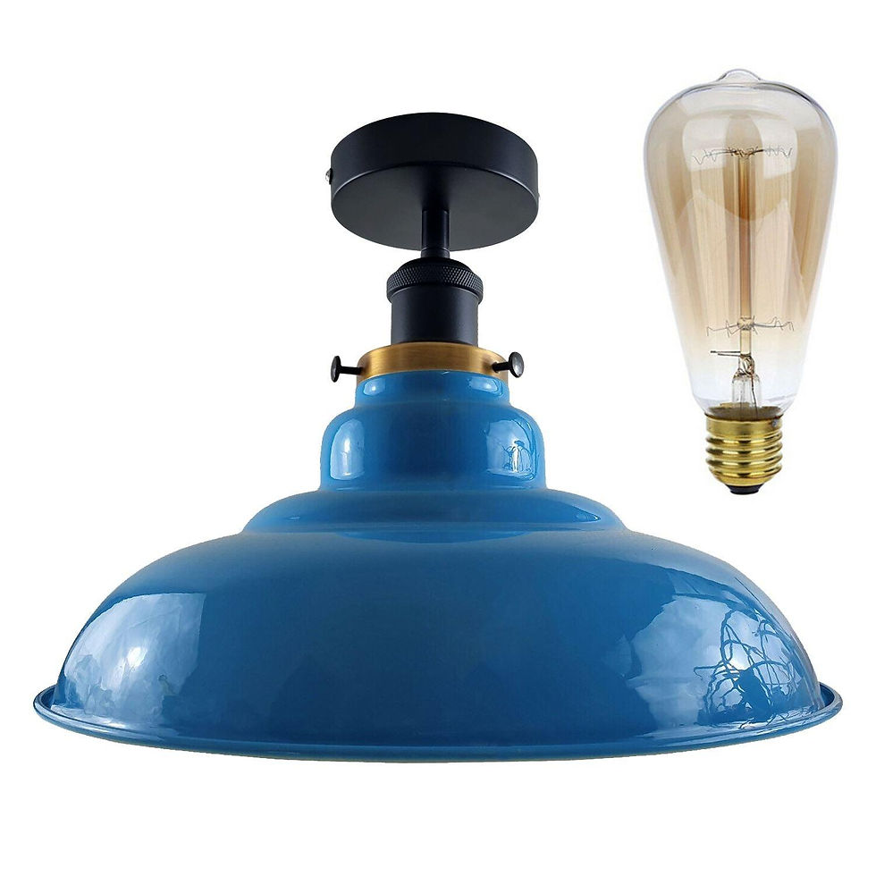 Thumbnail: Modern Vintage Industrial Flush Mount Ceiling Light Metal Shape Shade Indoor