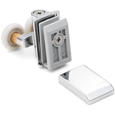 Thumbnail: 2 x Twin Top Zinc Alloy Shower Door Rollers/Runners/Spares 20mm Wheel Diameter
