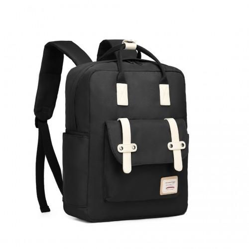 Thumbnail: EB2211 - Kono Casual Daypack Lightweight Backpack Travel Bag - Black