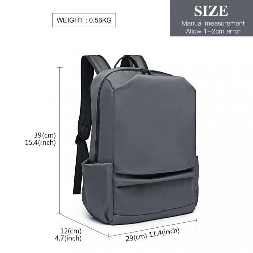 Thumbnail: E6913 - Kono Water Resistant Travel Backpack with USB Charging Port - Grey
