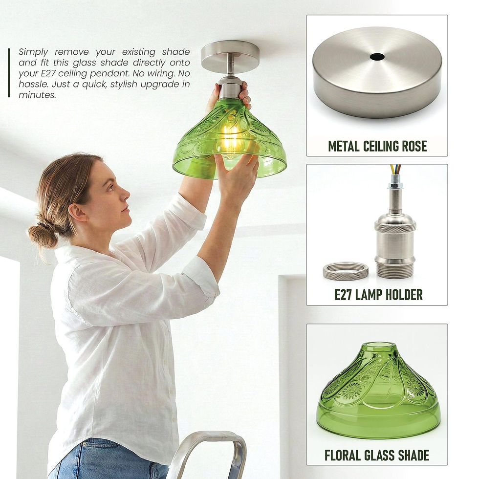 Thumbnail: 24.5cm Flower Shaped Glass Ceiling Light | Floral Flush Mount Fixture ~6583