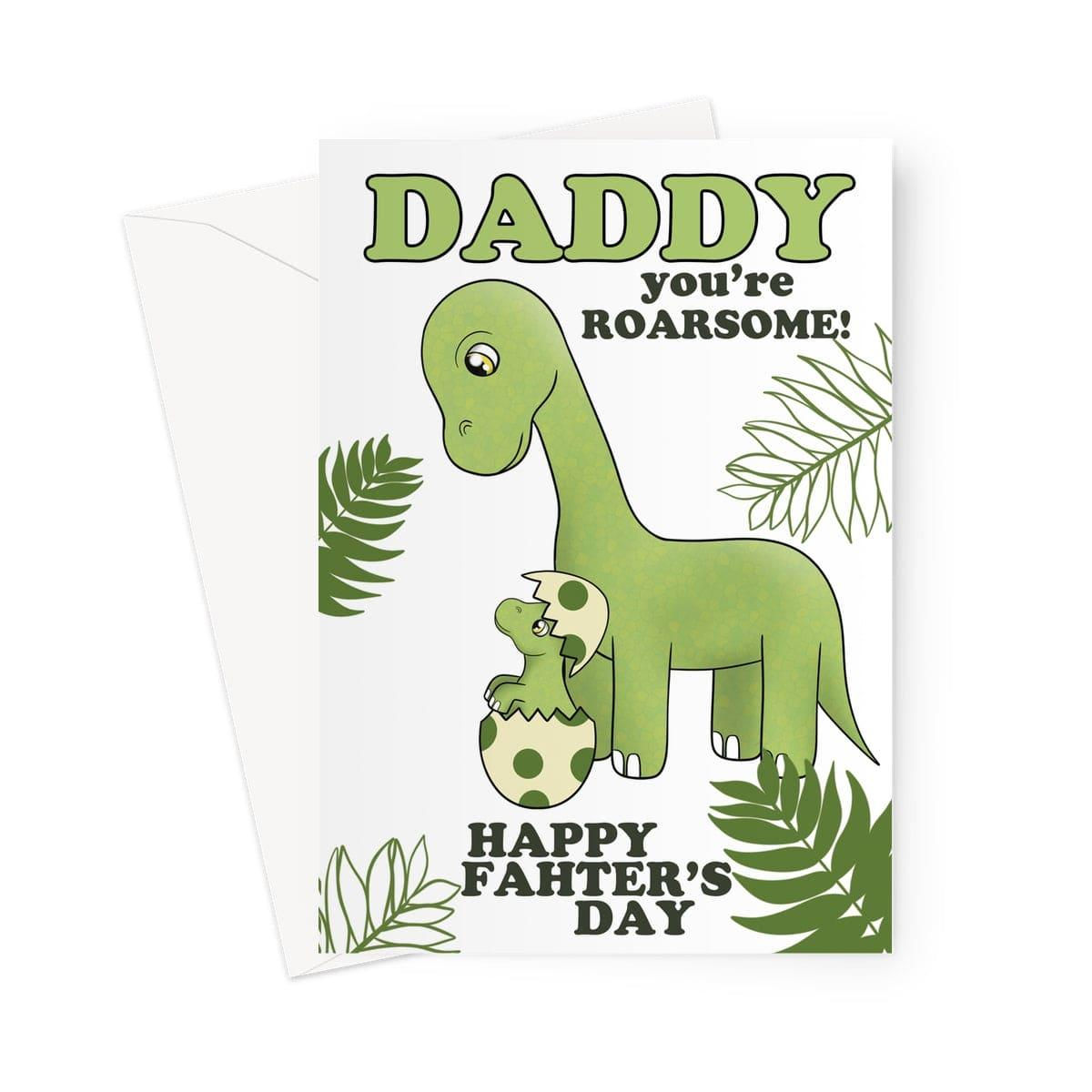 Roarsome Dinosaur Father’s Day Card for Daddy – Cute Baby Dino Design