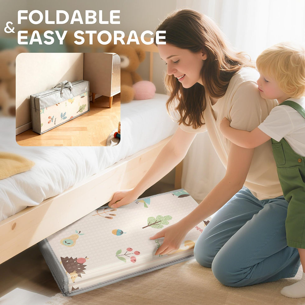 Thumbnail: AIYAPLAY Foldable Baby Play Mat Double-Sided, Reversible Foam Soft Crawling Mat
