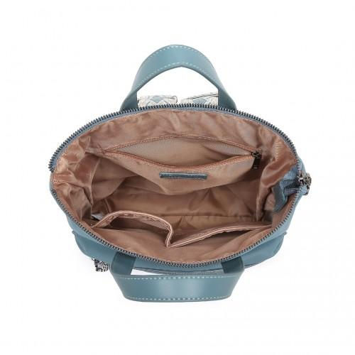 Thumbnail: LT2355 - Miss Lulu Signature Style Backpack With Unique Details - Blue
