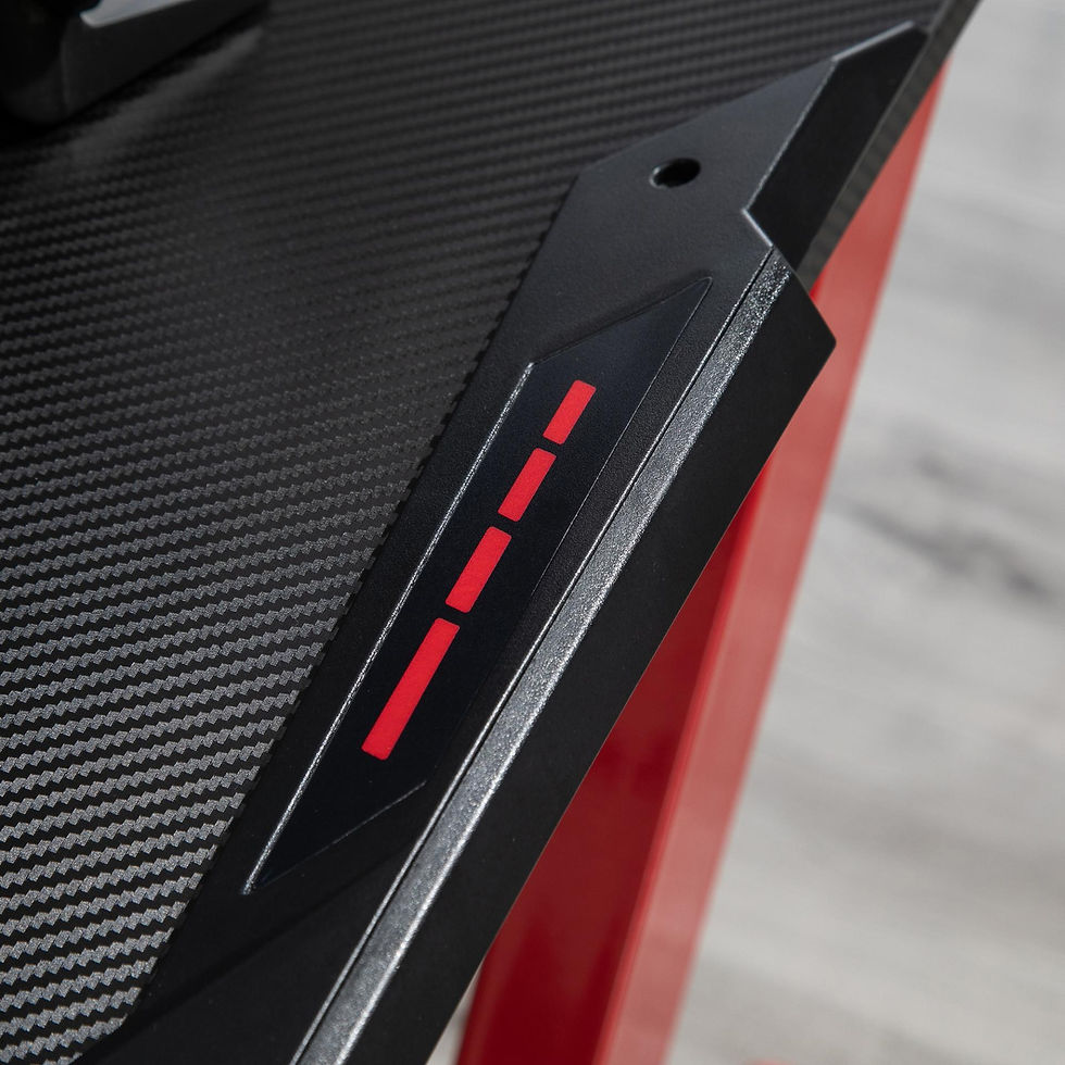 Thumbnail: HOMCOM 122 x 66 cm Gaming Desk, Carbon Fibre Covered Computer Desk, Gamer