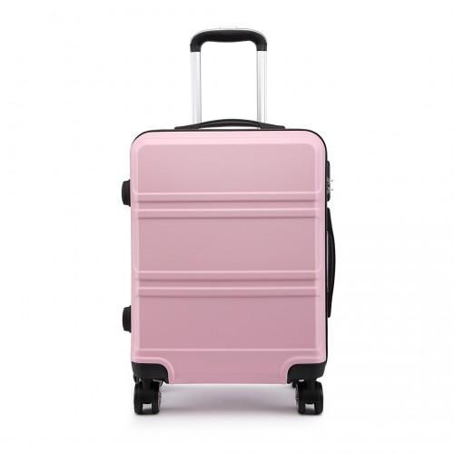 Thumbnail: K1871-1L - Kono ABS 28 Inch Sculpted Horizontal Design Suitcase - Pink