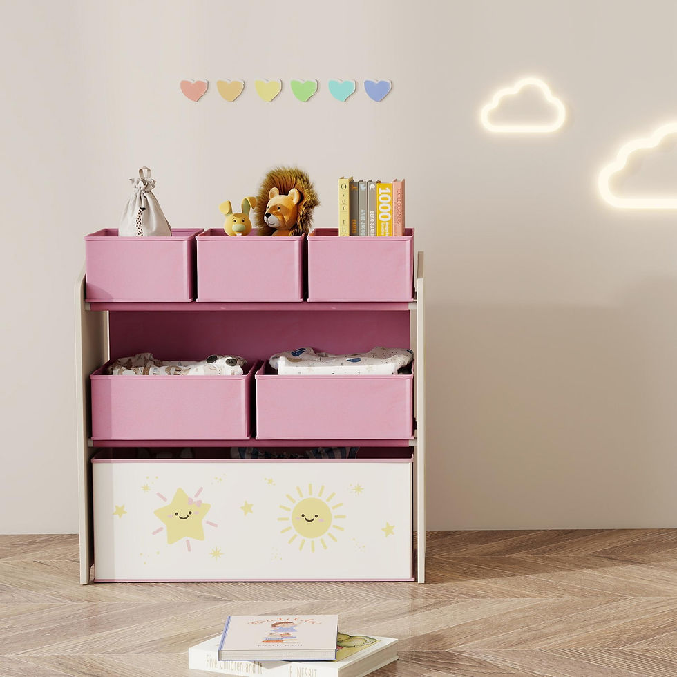 Thumbnail: AIYAPLAY Kids Toy Storage Units, 3-Tier Toy Organiser Shelf with 6 Removable