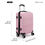 Thumbnail: K1871-1L - Kono ABS 24 Inch Sculpted Horizontal Design Suitcase - Pink
