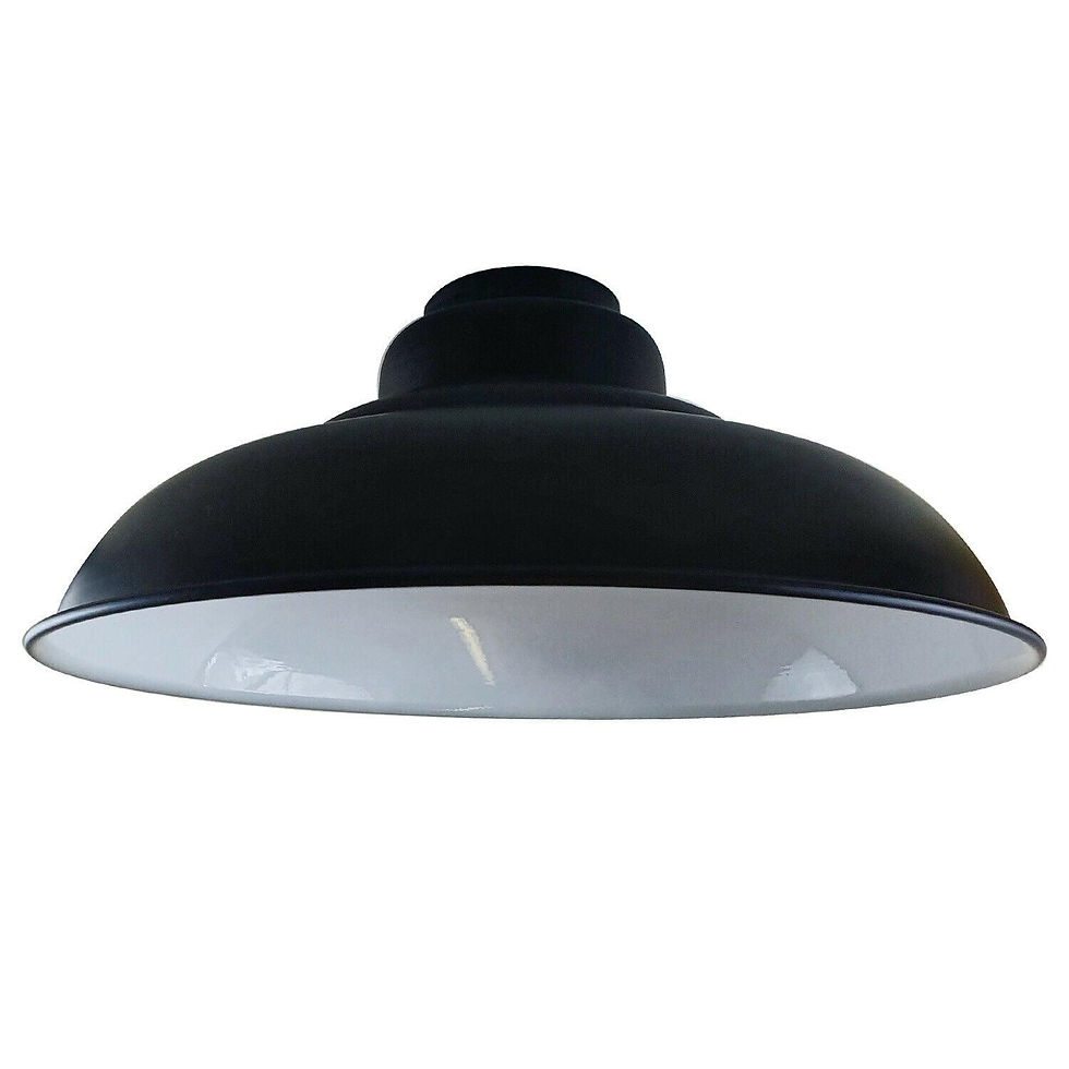 Thumbnail: Black Colour Gloss Modern Metal Indoor Home Light Lampshade~1083