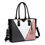 Thumbnail: LG6632 - Miss Lulu Leather Look V-Shape Multicolour Tote Bag - Nude