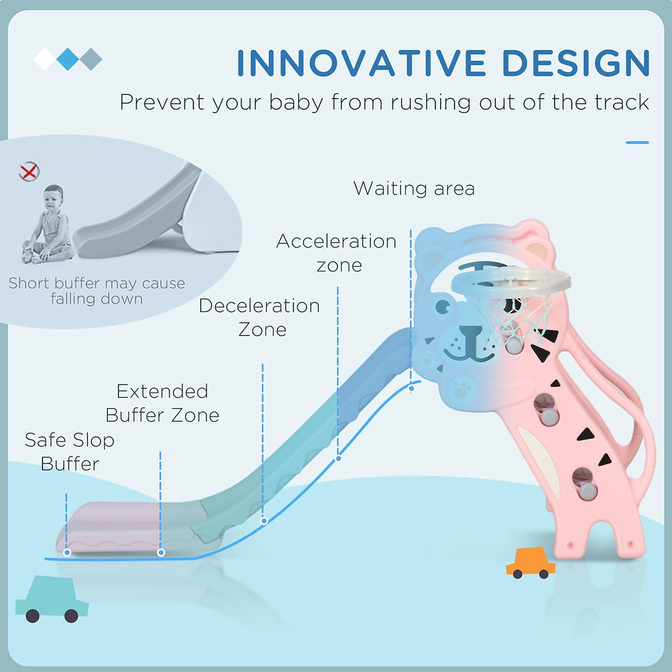 Thumbnail: AIYAPLAY 3 in 1 Baby Slide for Indoor Use with Climber, Basketball Hoop
