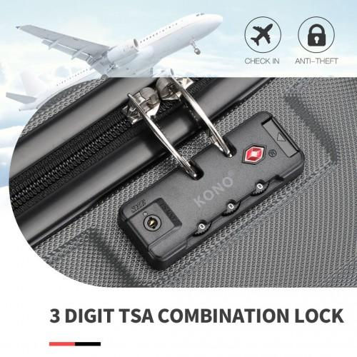 Thumbnail: K1871-1L - Kono ABS 24 Inch Sculpted Horizontal Design Suitcase - Grey