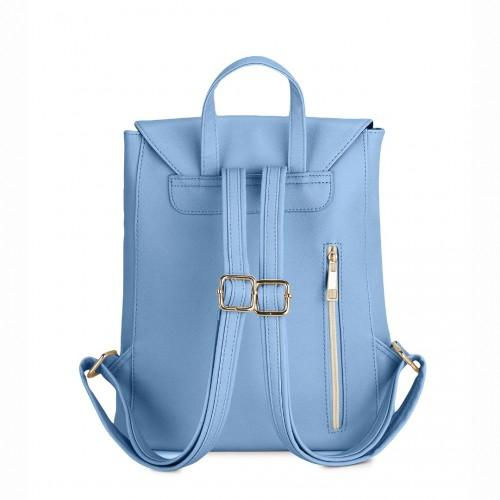 Thumbnail: Stylish Miss Lulu Faux Leather Backpack - Secure Magnetic Snap Closure