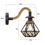 Thumbnail: 13cm Diamond Cage Wall Light | Black Rope Sconce Industrial Retro ~6489