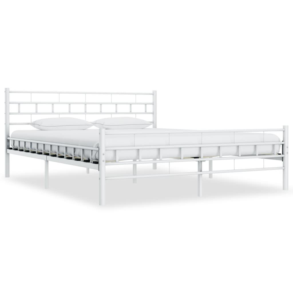 vidaXL Bed Frame White Metal 200x200 cm