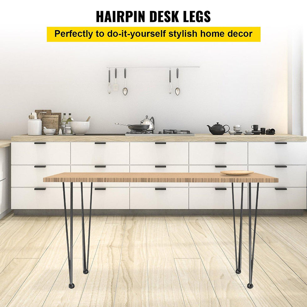 Thumbnail: VEVOR Hairpin Table Legs 86.4 cm Black Set of 4 Desk Legs Each 99.8 kg Capacity