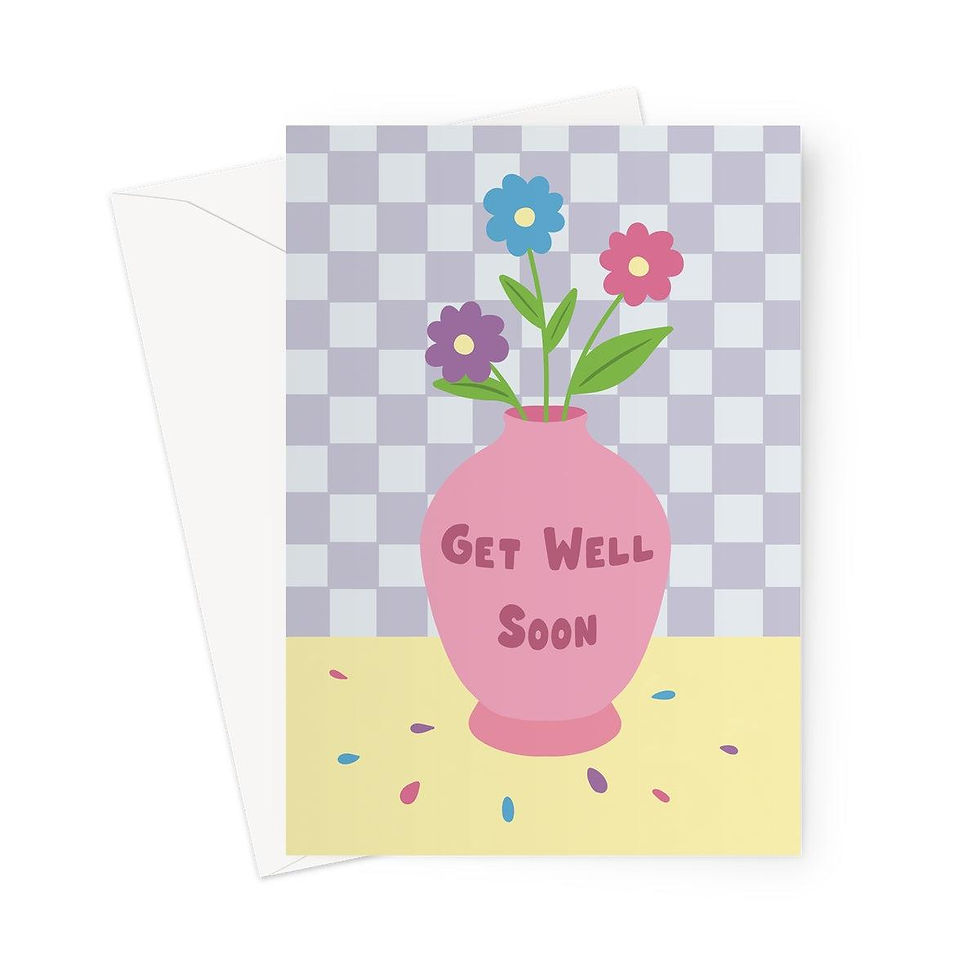 Thumbnail: Get Well Soon Card – Cute Pastel Flowers in Vase Get Well Card