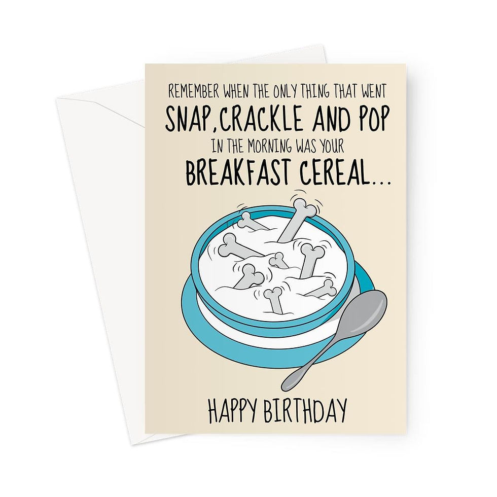 Thumbnail: Funny Birthday Card for Adults – Snap, Crackle & Pop Joke – Humorous Getting